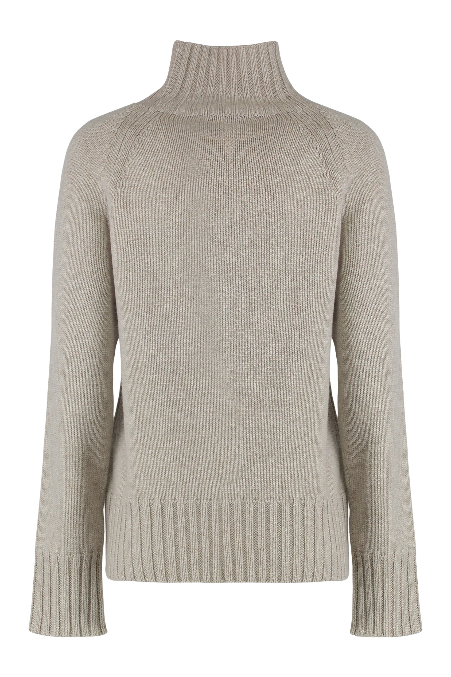 S MAX MARA High-Neck Wool and Cashmere Sweater - FW25