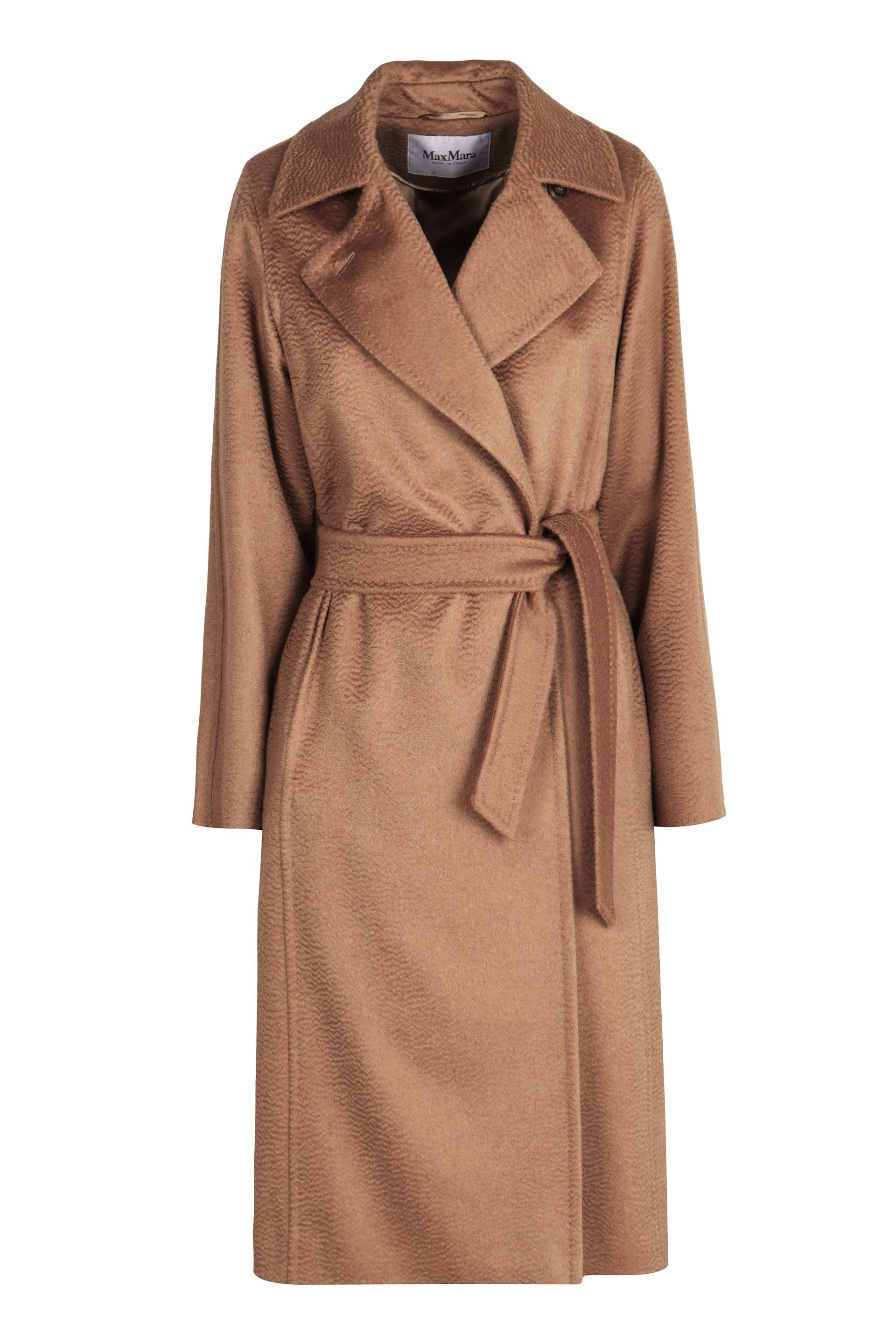 MAX MARA Manuela Camel Wool Jacket with Coordinated Waist Belt