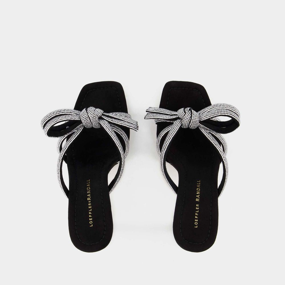 LOEFFLER RANDALL Elegant Heeled Sandals with Rhinestone Knot