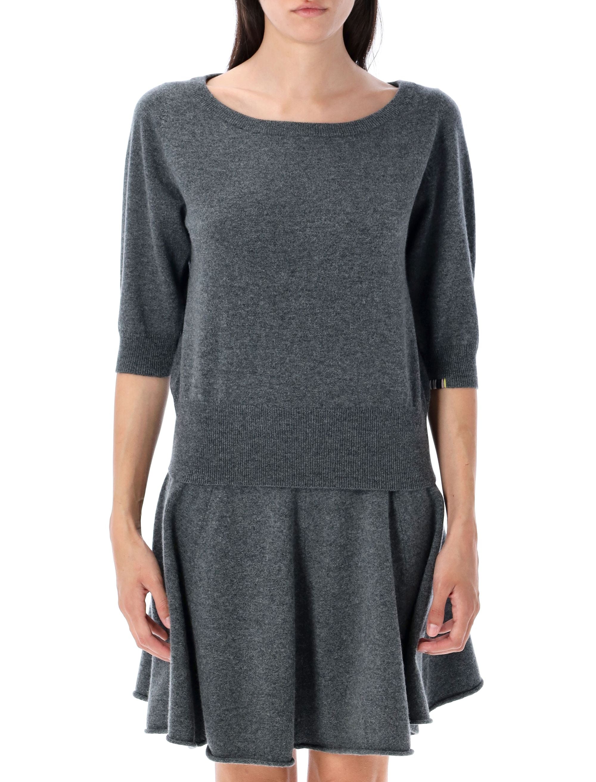 EXTREME CASHMERE Cropped Cashmere Sweater with Boat Neck for Women