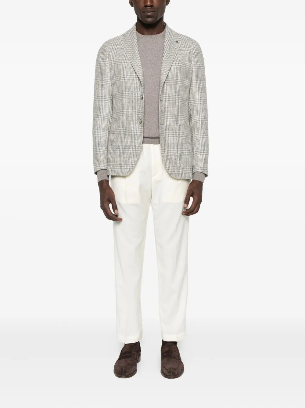 TAGLIATORE Ribbed Trim Crew Neck Sweater - Size 48