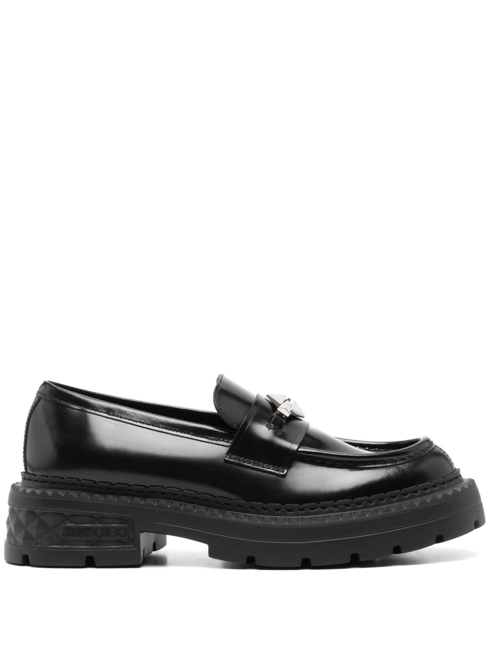 JIMMY CHOO 100% Leather Slip-On Loafers