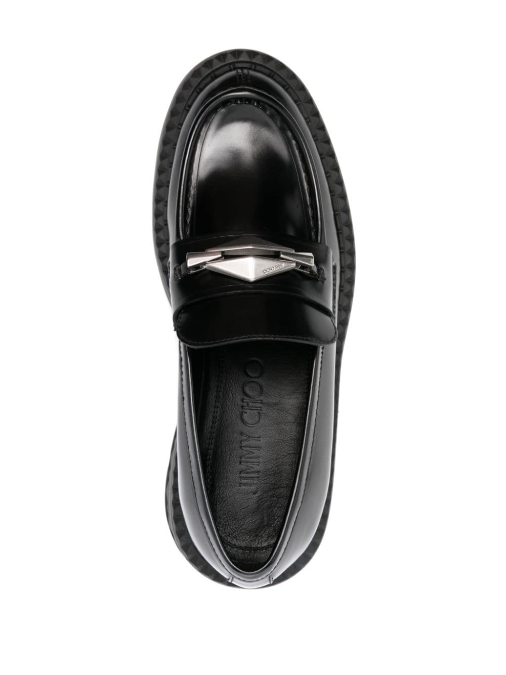 JIMMY CHOO 100% Leather Slip-On Loafers