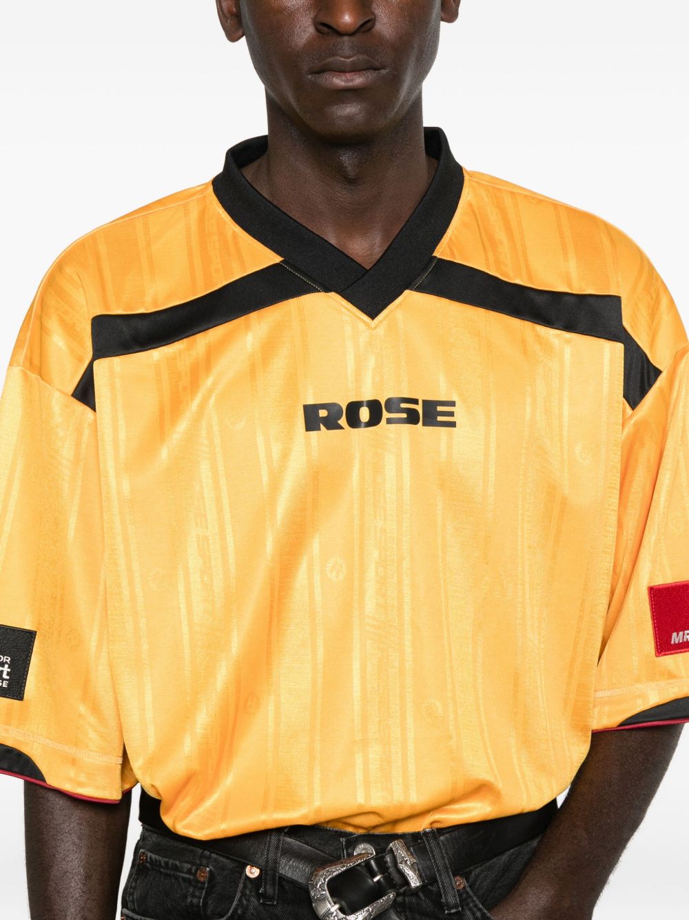 MARTINE ROSE Football-Inspired V-Neck T-Shirt for Men