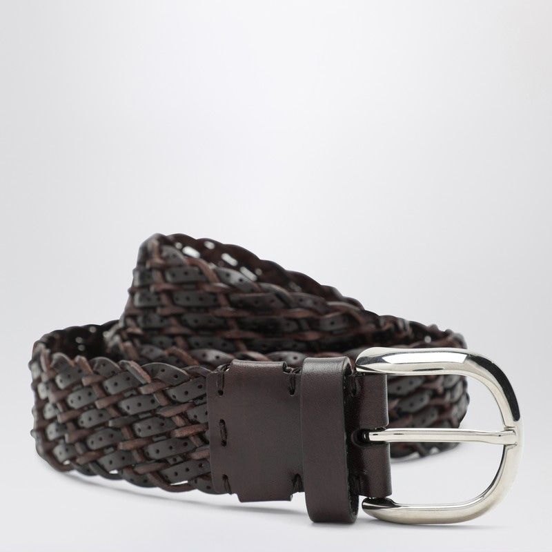 BRUNELLO CUCINELLI Woven Leather Belt with Adjustable Length
