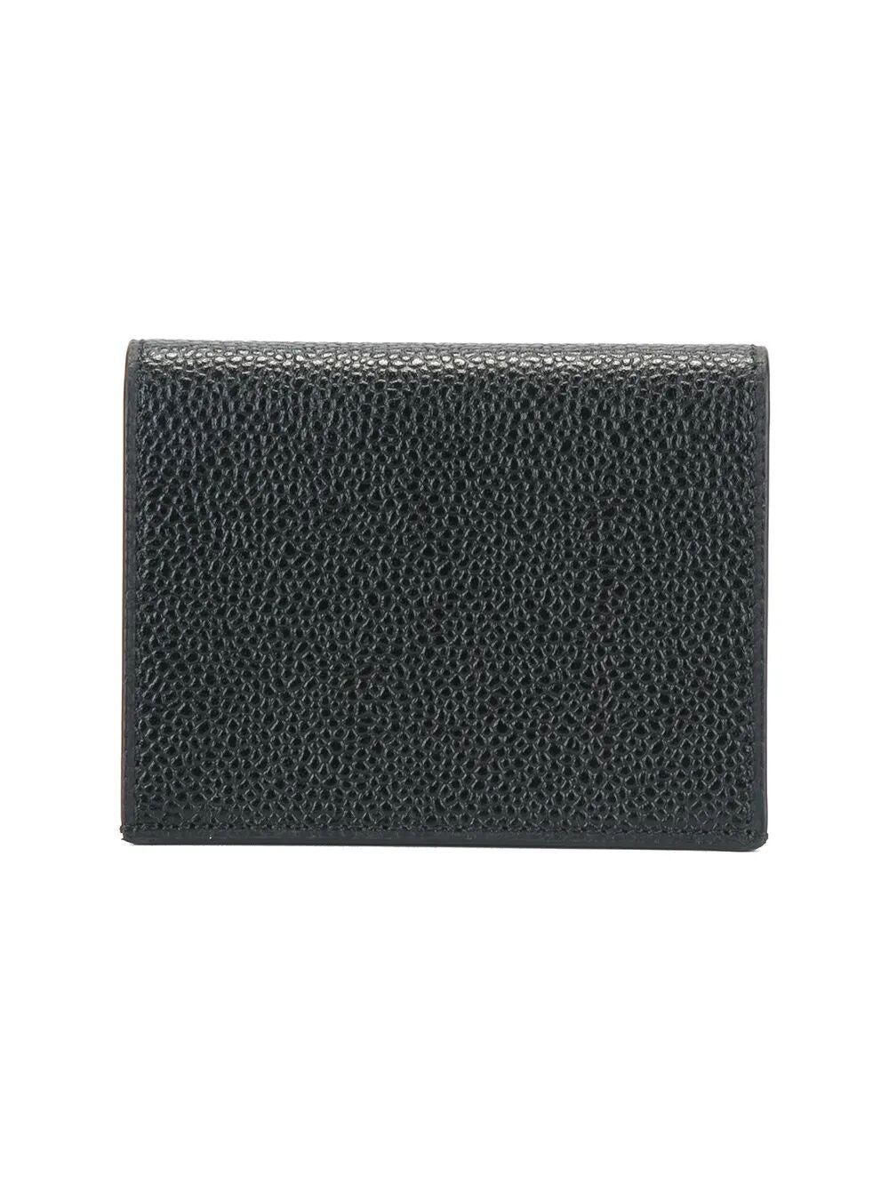 THOM BROWNE Pebble Grain Leather Double Card Holder