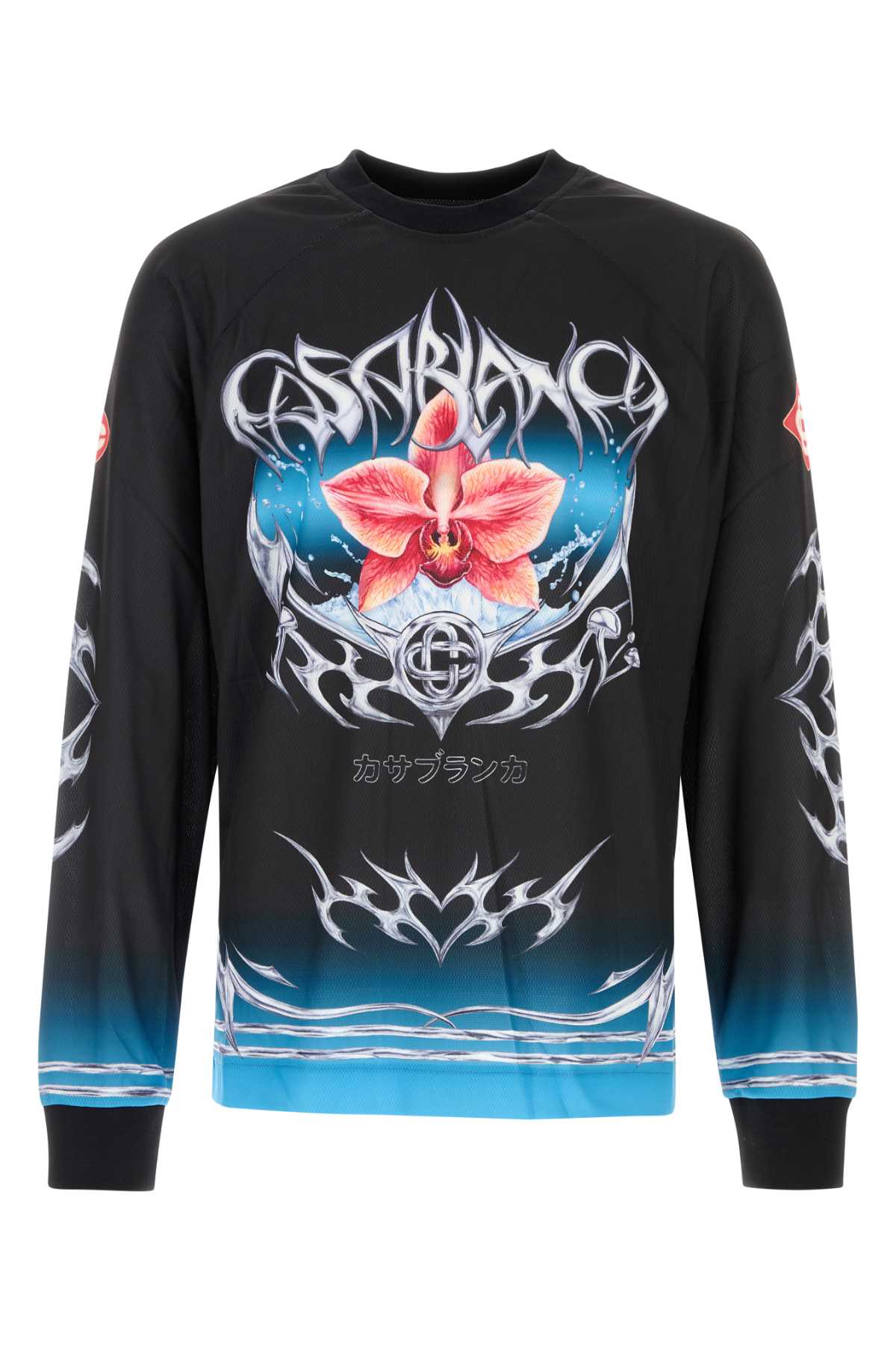 CASABLANCA Printed Long Sleeve Football Tee