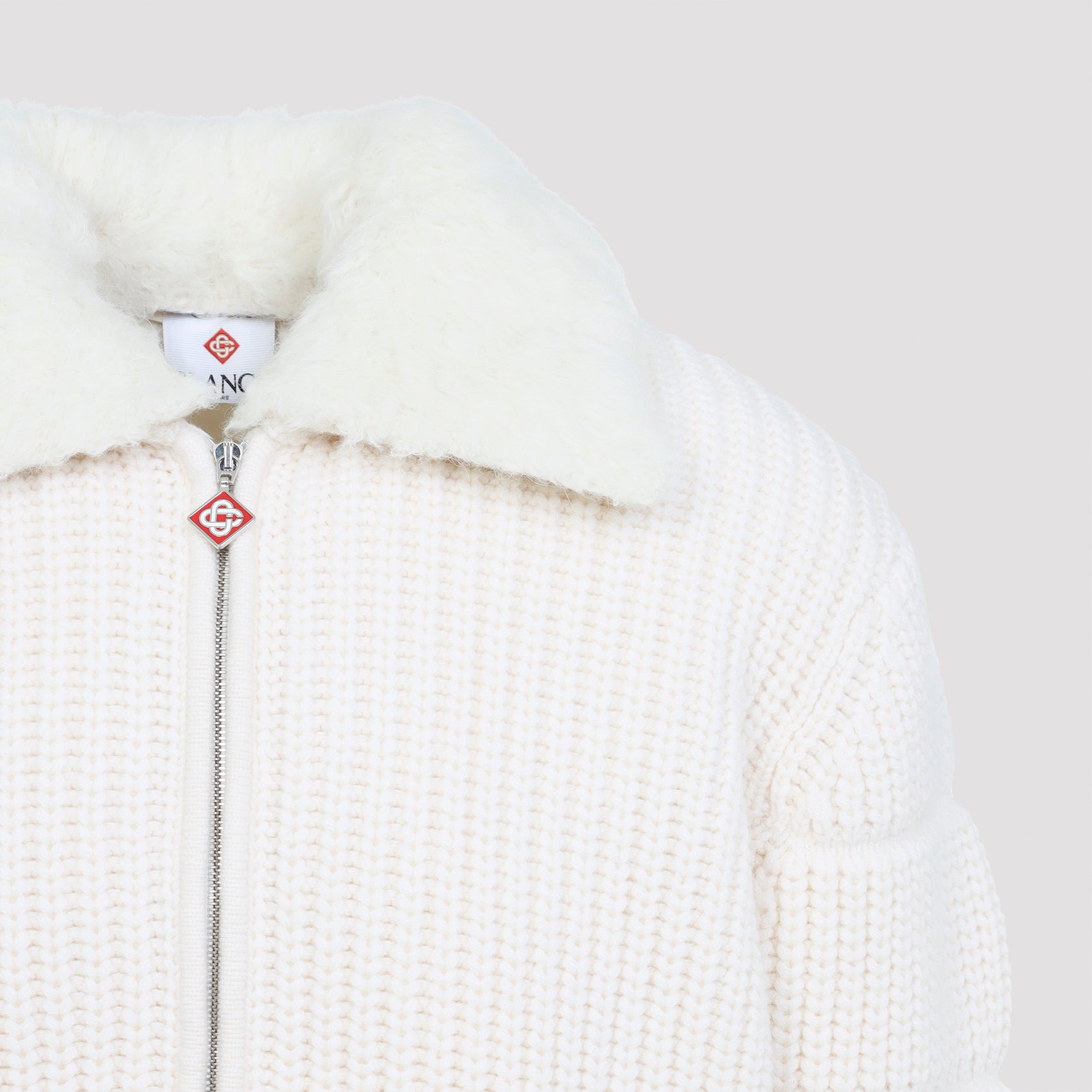 CASABLANCA Merino Wool Ribbed Padded Jacket