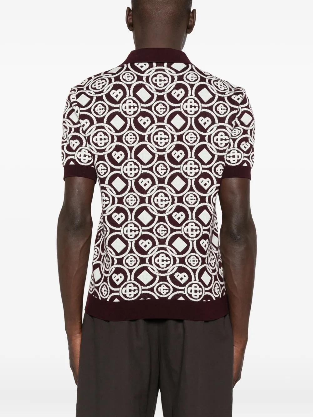 CASABLANCA Monogrammed Short Sleeve Polo Shirt