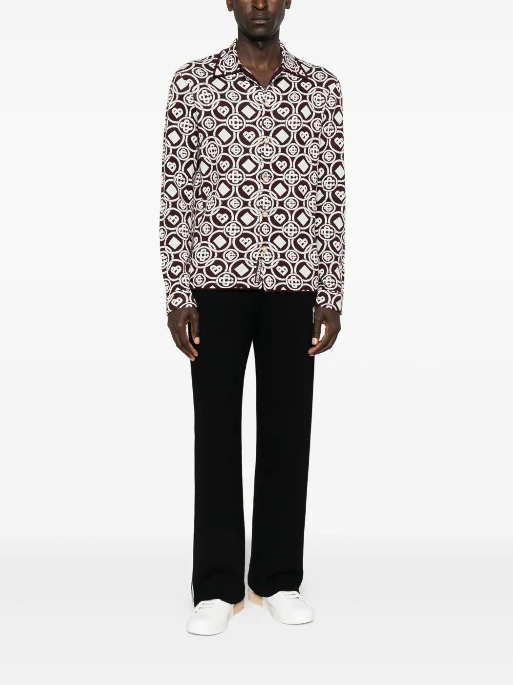 CASABLANCA Monogrammed Button-Up Shirt