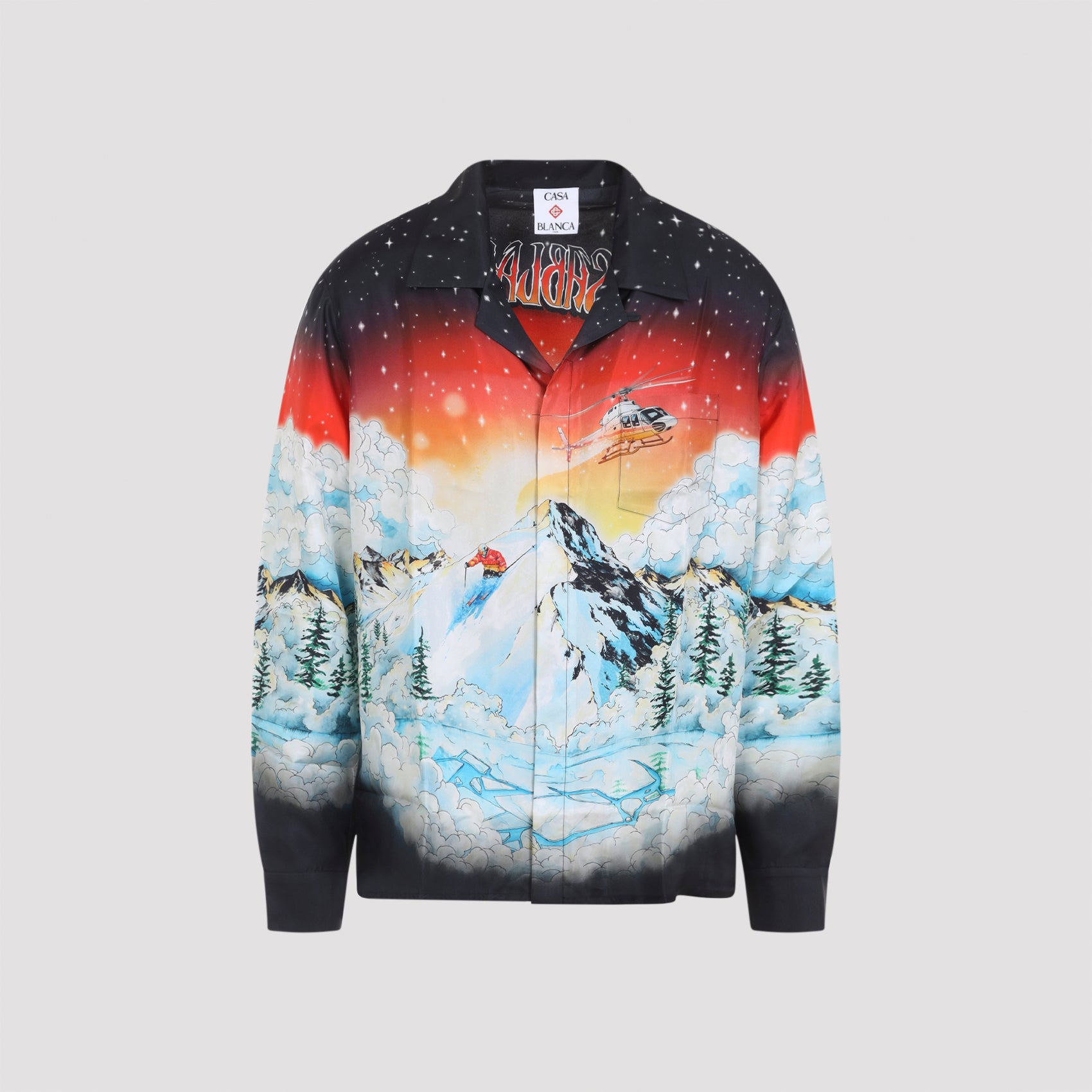 CASABLANCA Cuban Collar Long Sleeve Shirt