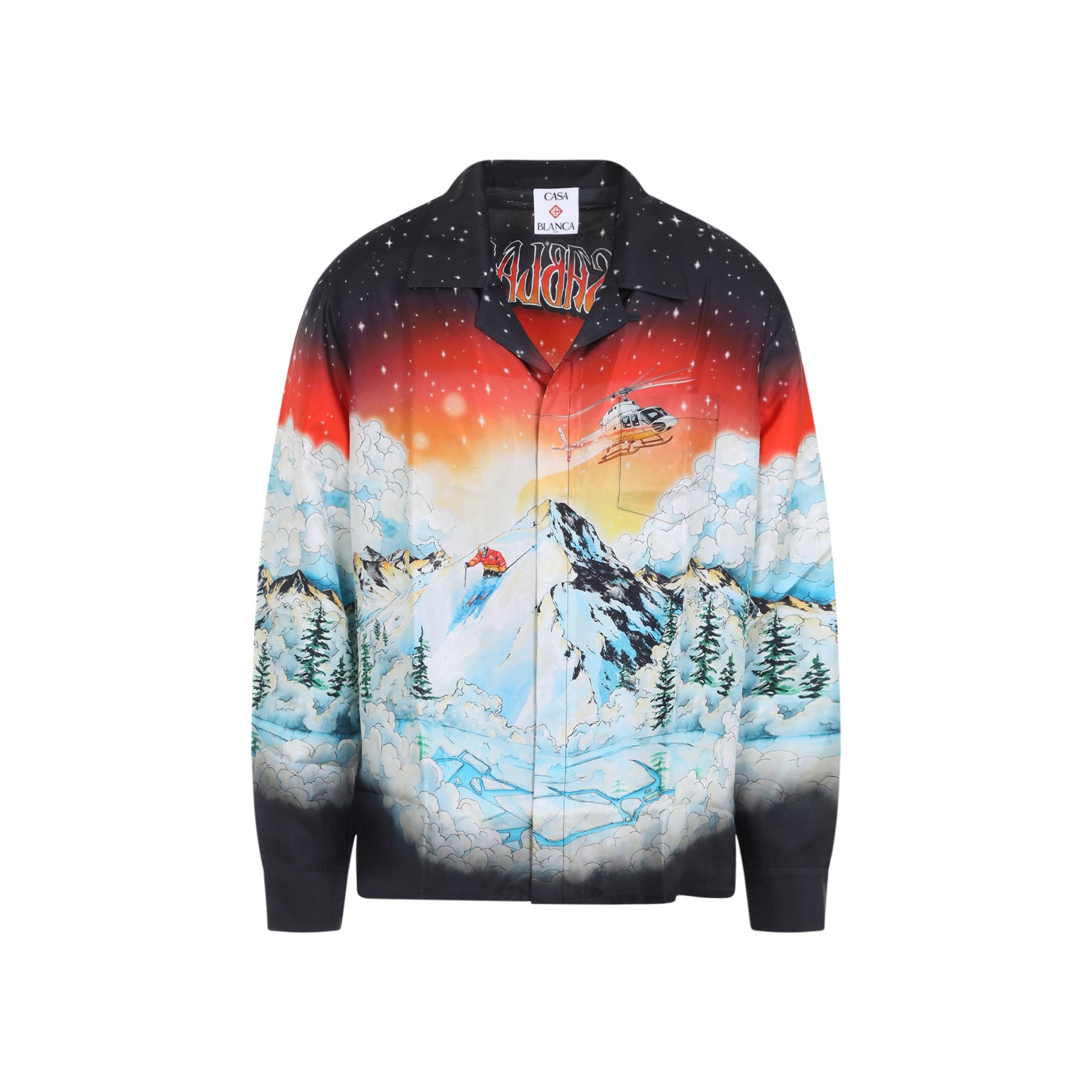 CASABLANCA Cuban Collar Long Sleeve Shirt