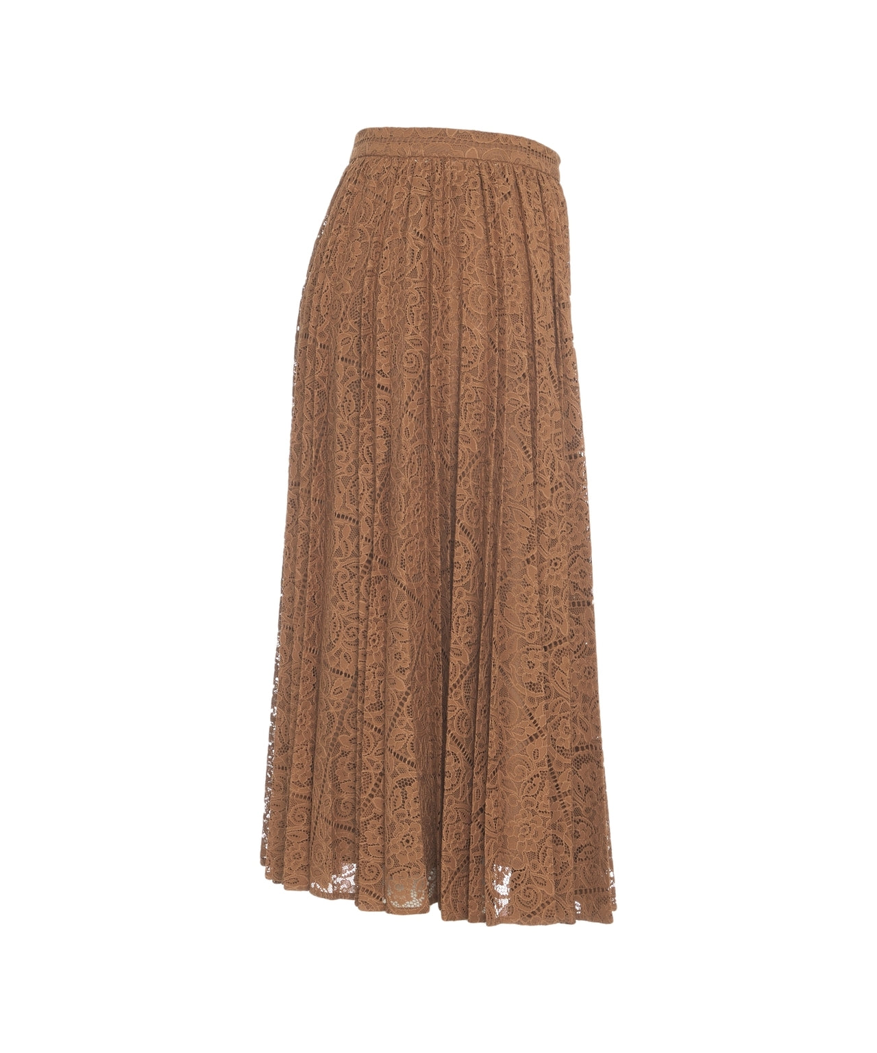MAX MARA Pleated Maxi Skirt with Intricate Cut-Out Design