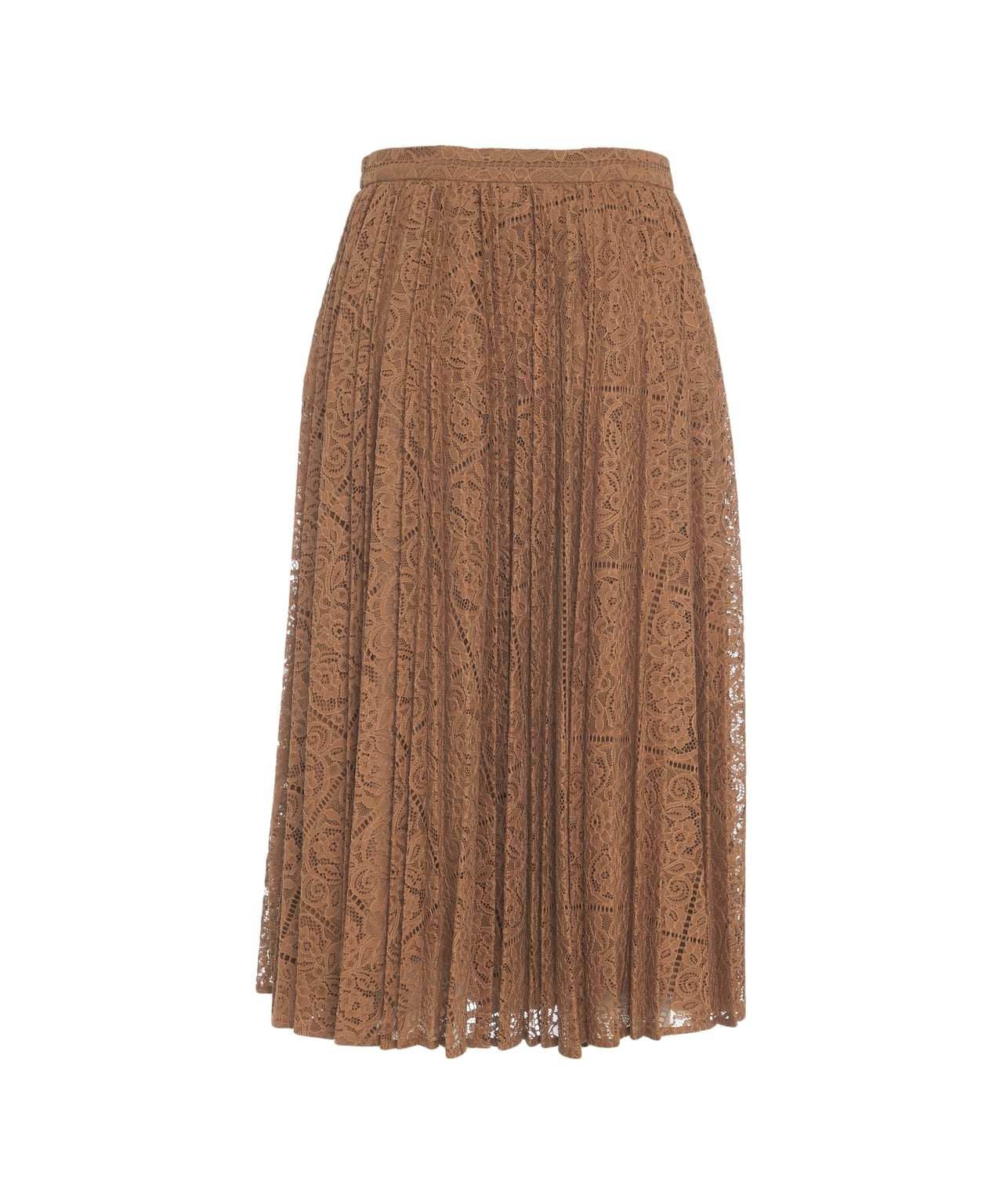 MAX MARA Pleated Maxi Skirt with Intricate Cut-Out Design