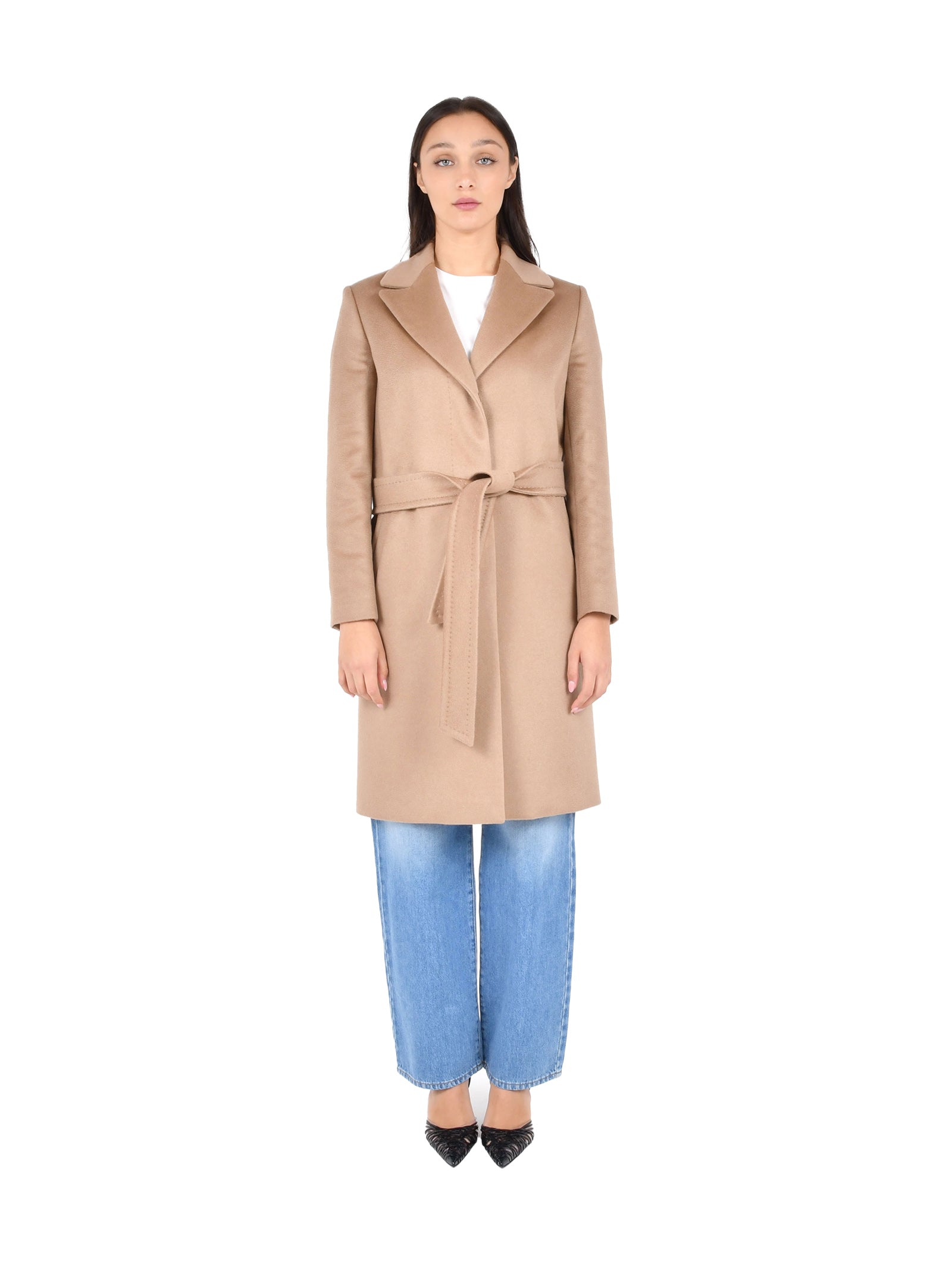 MAX MARA Elegant Midi Wrap Jacket with Belted Waist