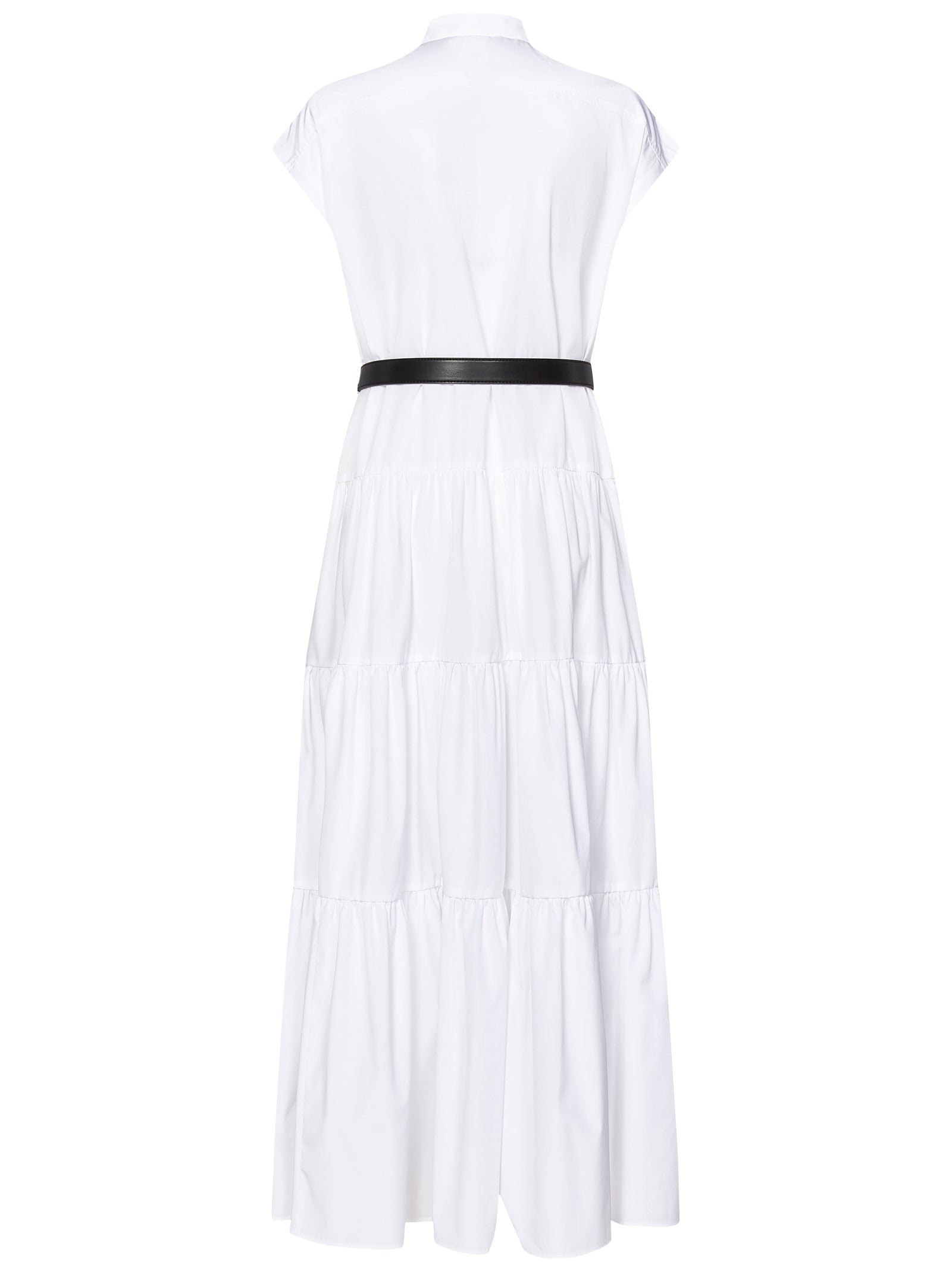 MAX MARA Chic Midi Dress with Black Leather Belt for Elegant Occasions