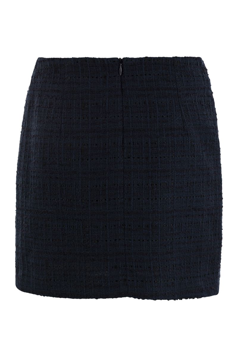 TAGLIATORE High Waist Tweed Mini Skirt