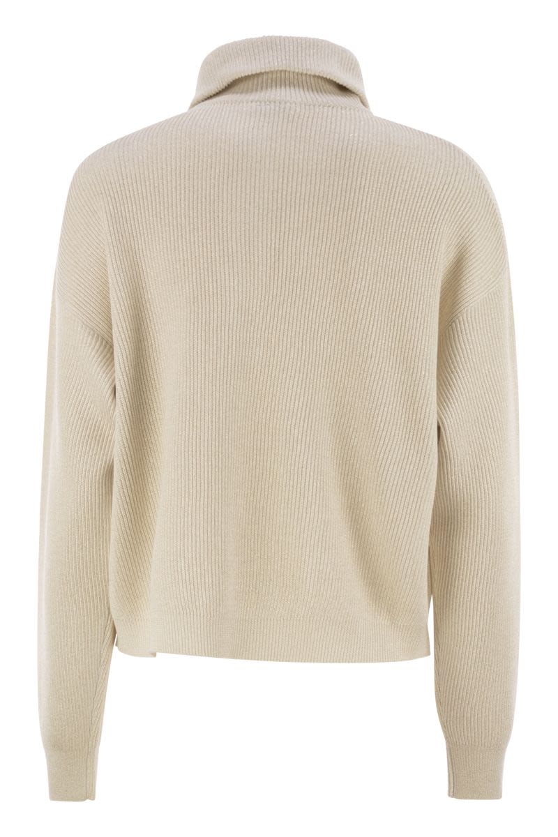 BRUNELLO CUCINELLI High Collar Rib Knit Sweater