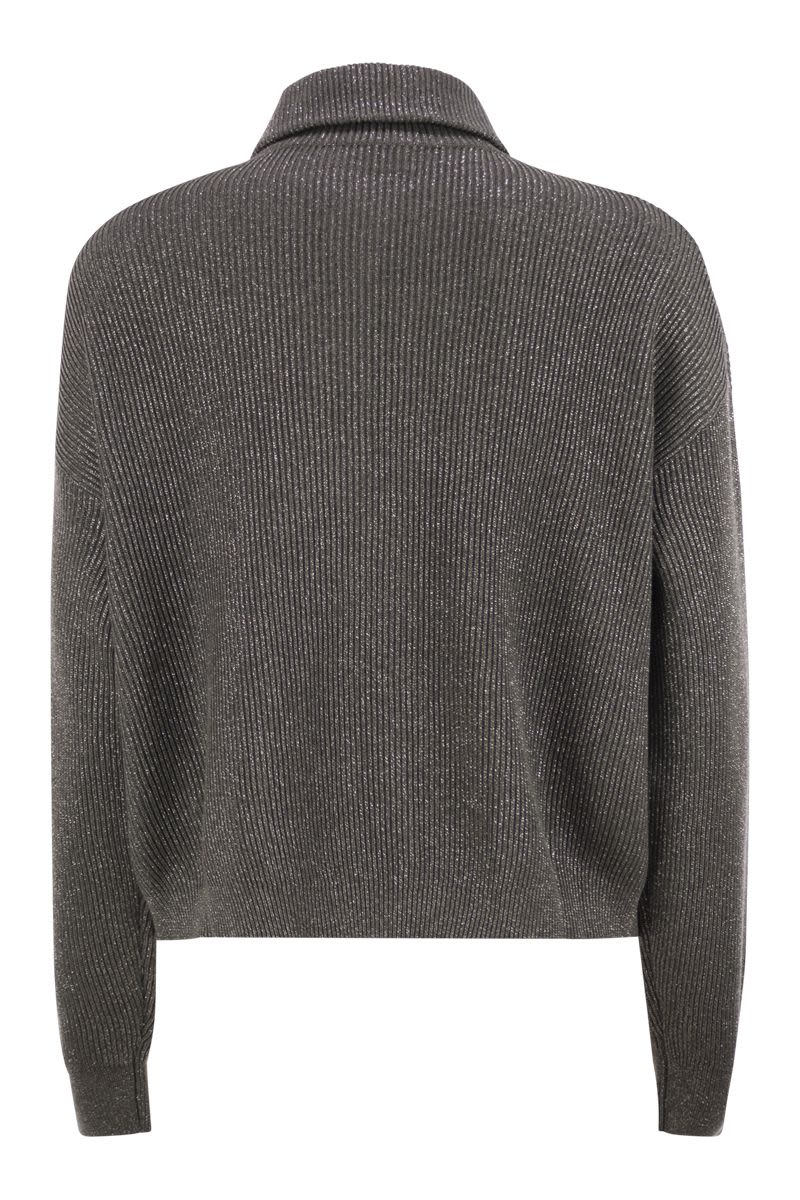 BRUNELLO CUCINELLI Rib Knit High Collar Sweater