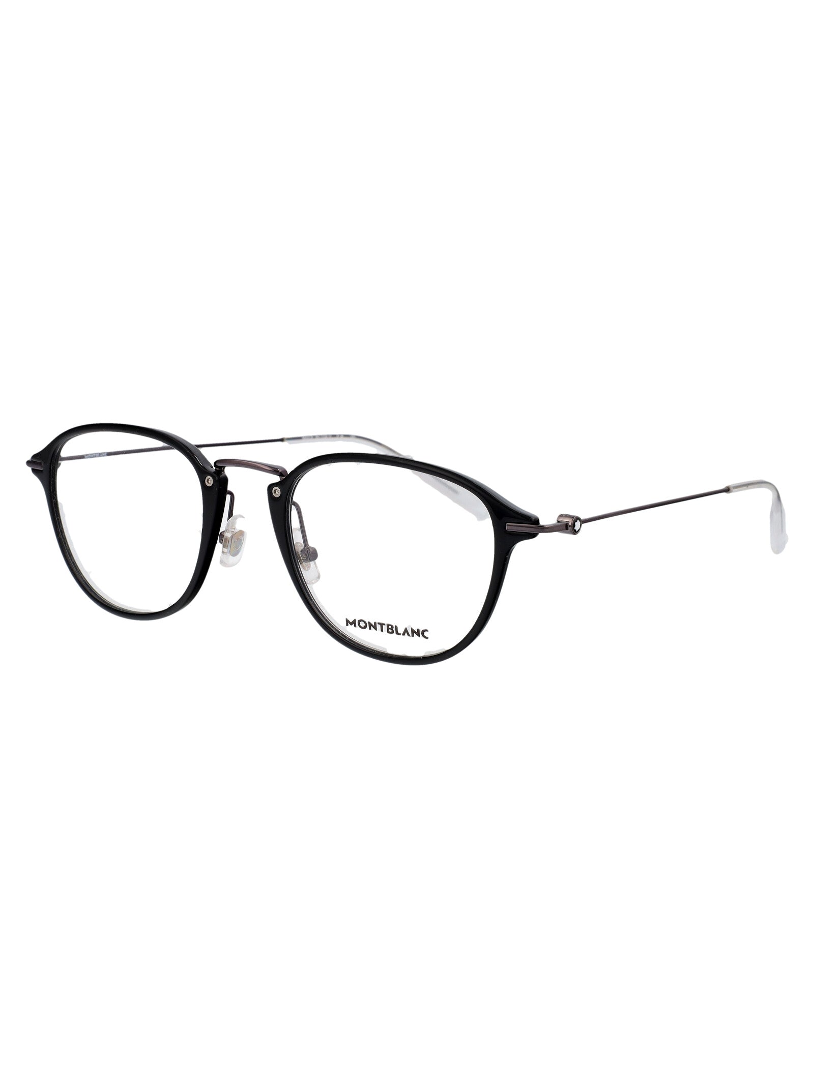 MONTBLANC Elegant Ruthenium-Transparent Metal Optical Glasses for Women