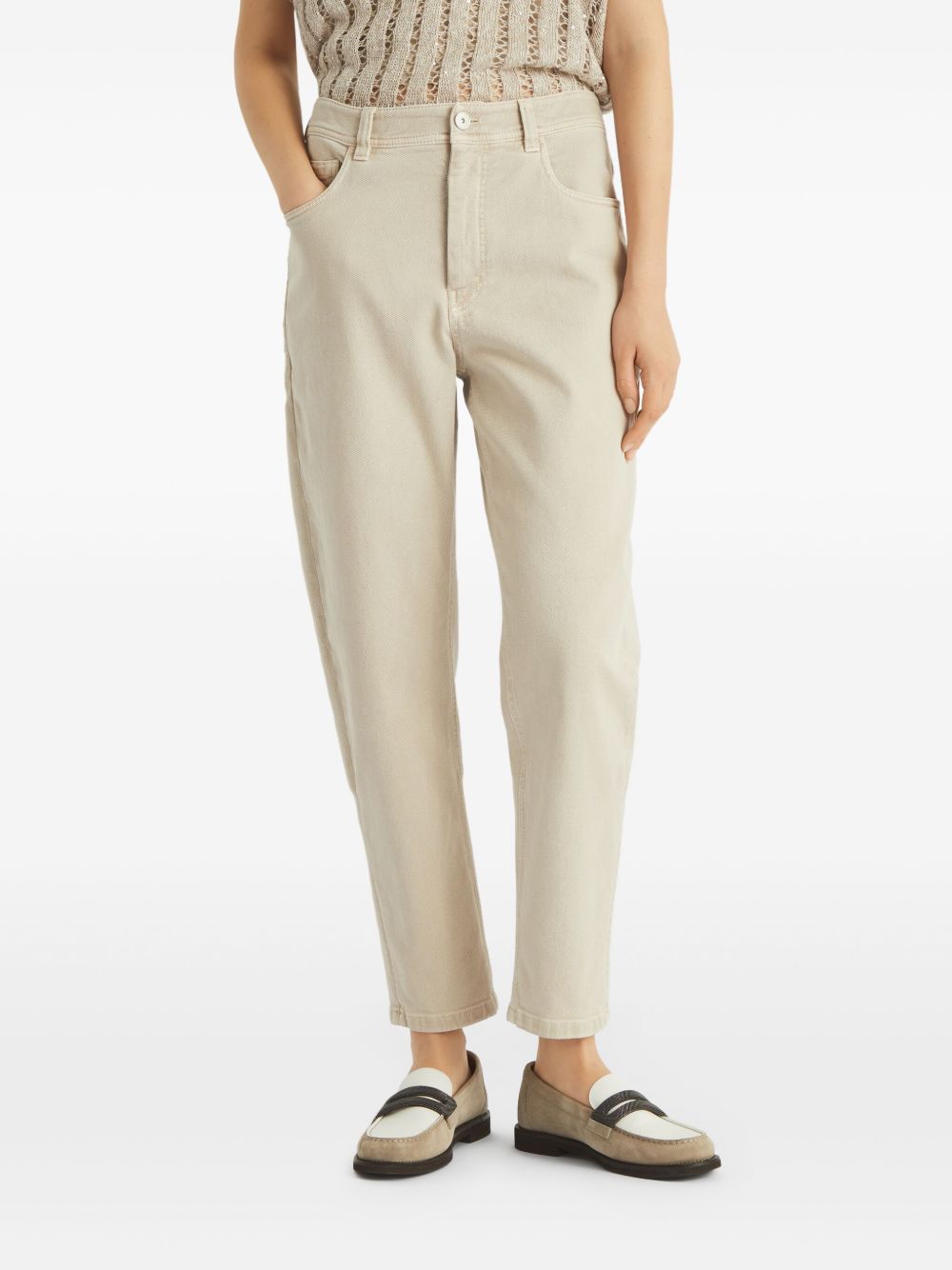 BRUNELLO CUCINELLI Stretch Cotton Blend Trousers for Women