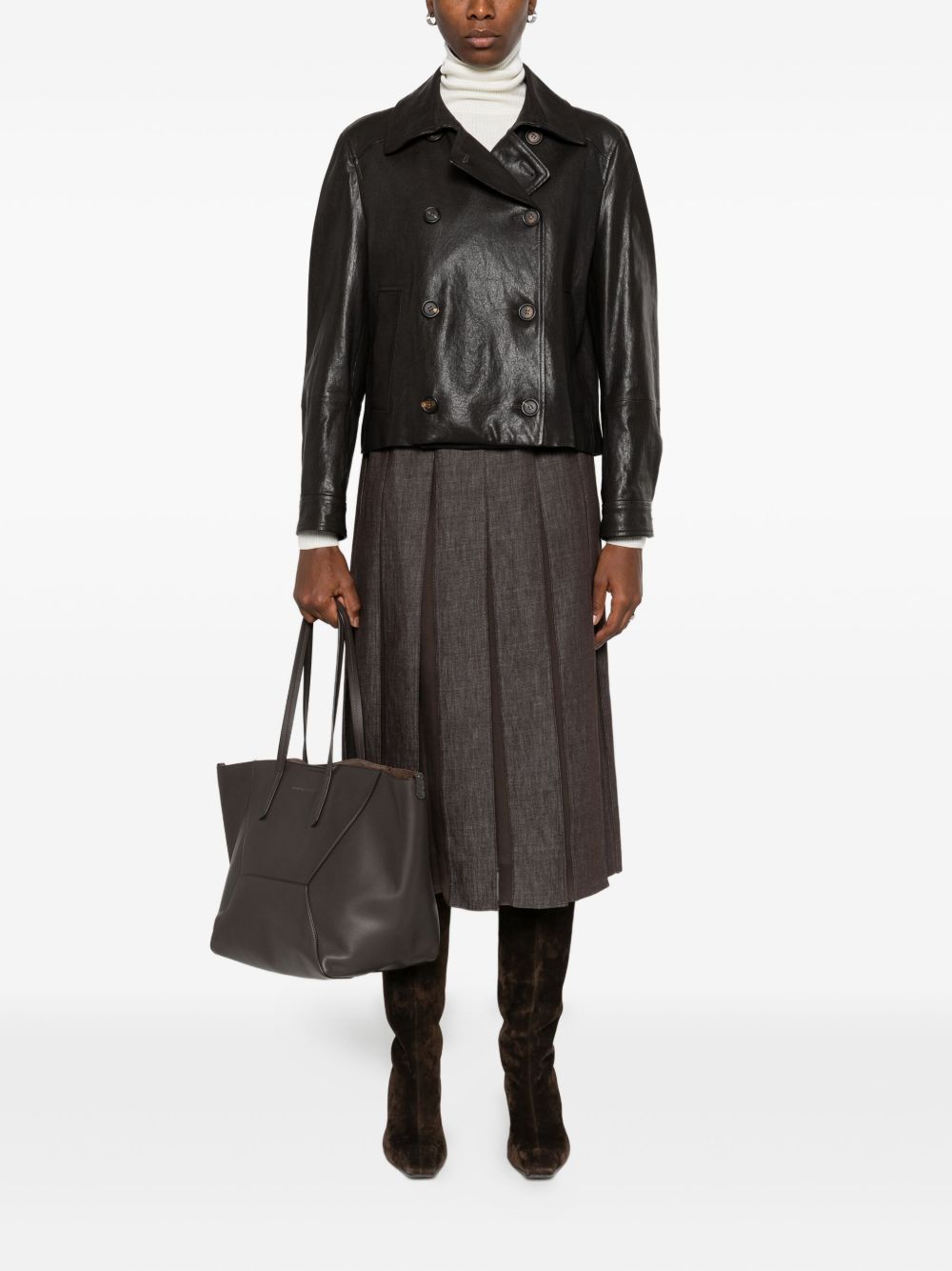 BRUNELLO CUCINELLI Pleated Denim Midi Skirt for Women