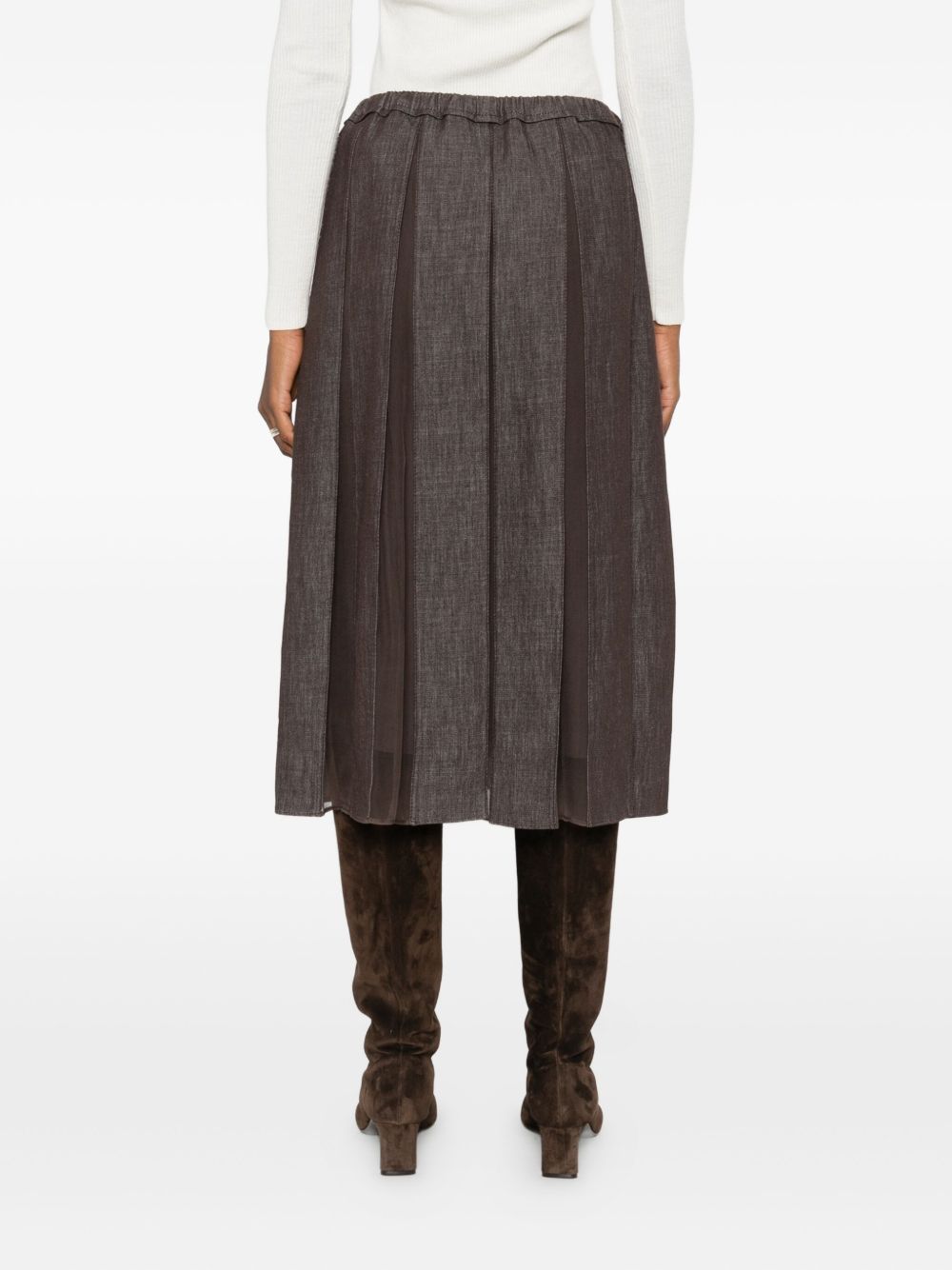 BRUNELLO CUCINELLI Pleated Denim Midi Skirt for Women