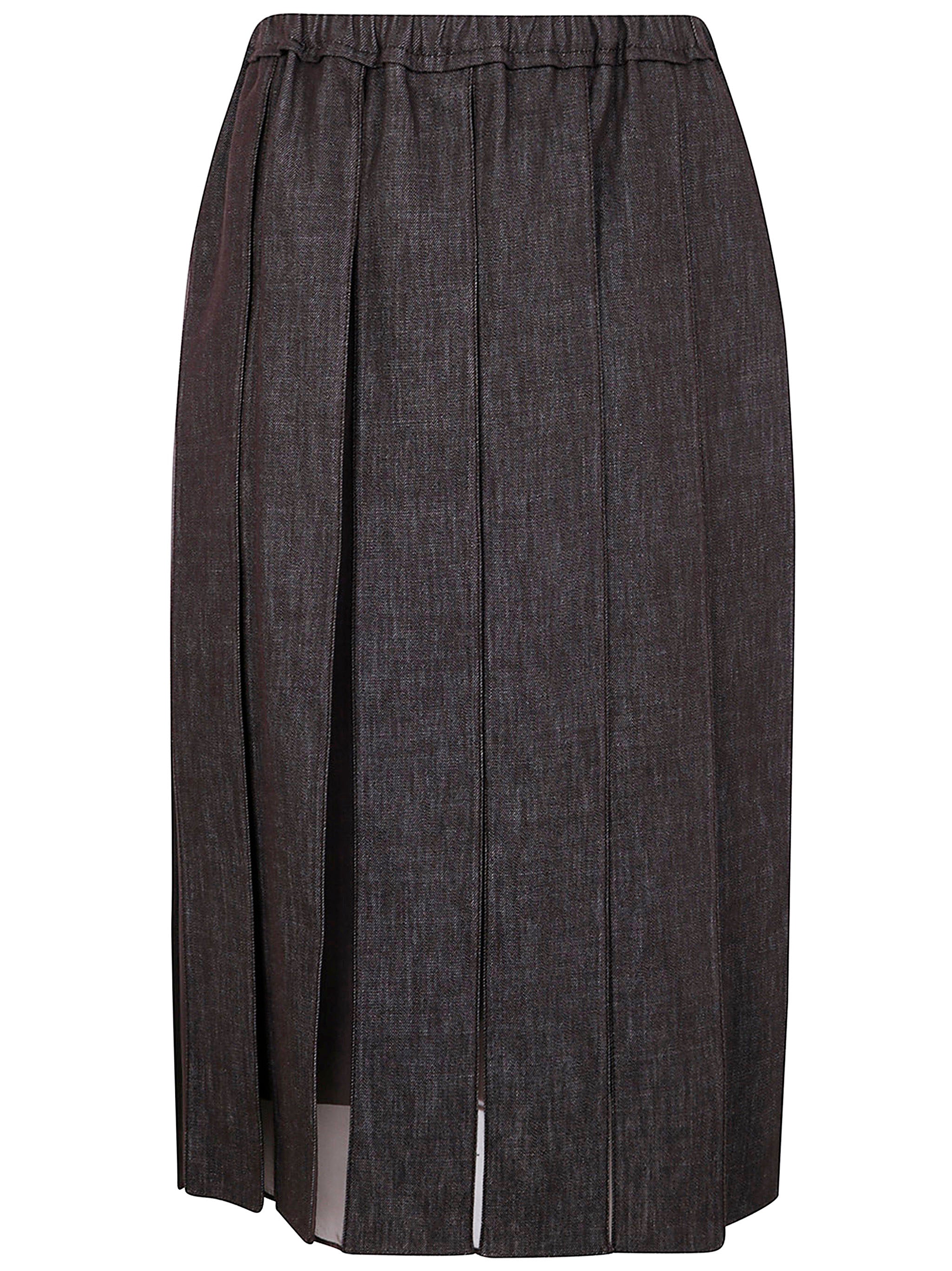 BRUNELLO CUCINELLI Pleated Denim Midi Skirt for Women
