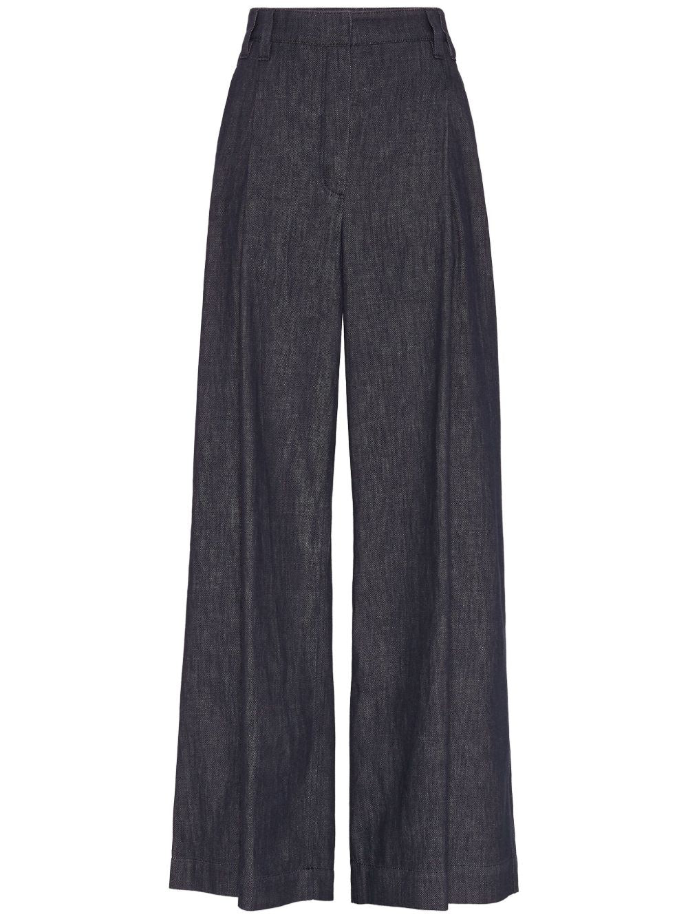 BRUNELLO CUCINELLI Wide Smart Denim Effect Trousers for Women