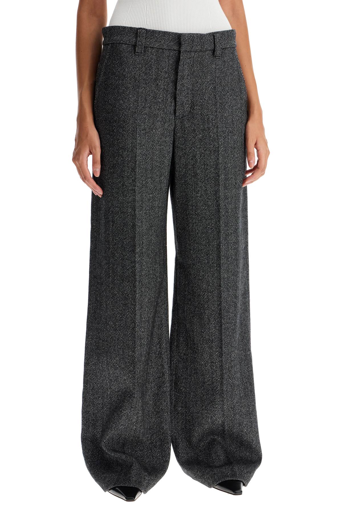 BRUNELLO CUCINELLI Loose Flared Chevron Trousers