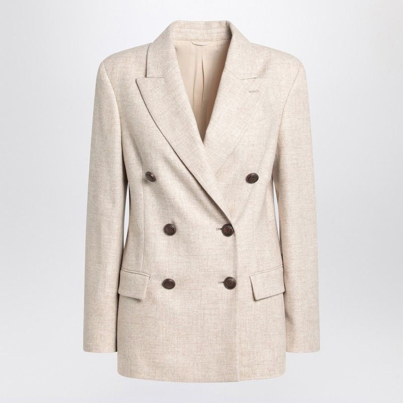 BRUNELLO CUCINELLI Double-Breasted Wool and Cashmere Jacket for Women