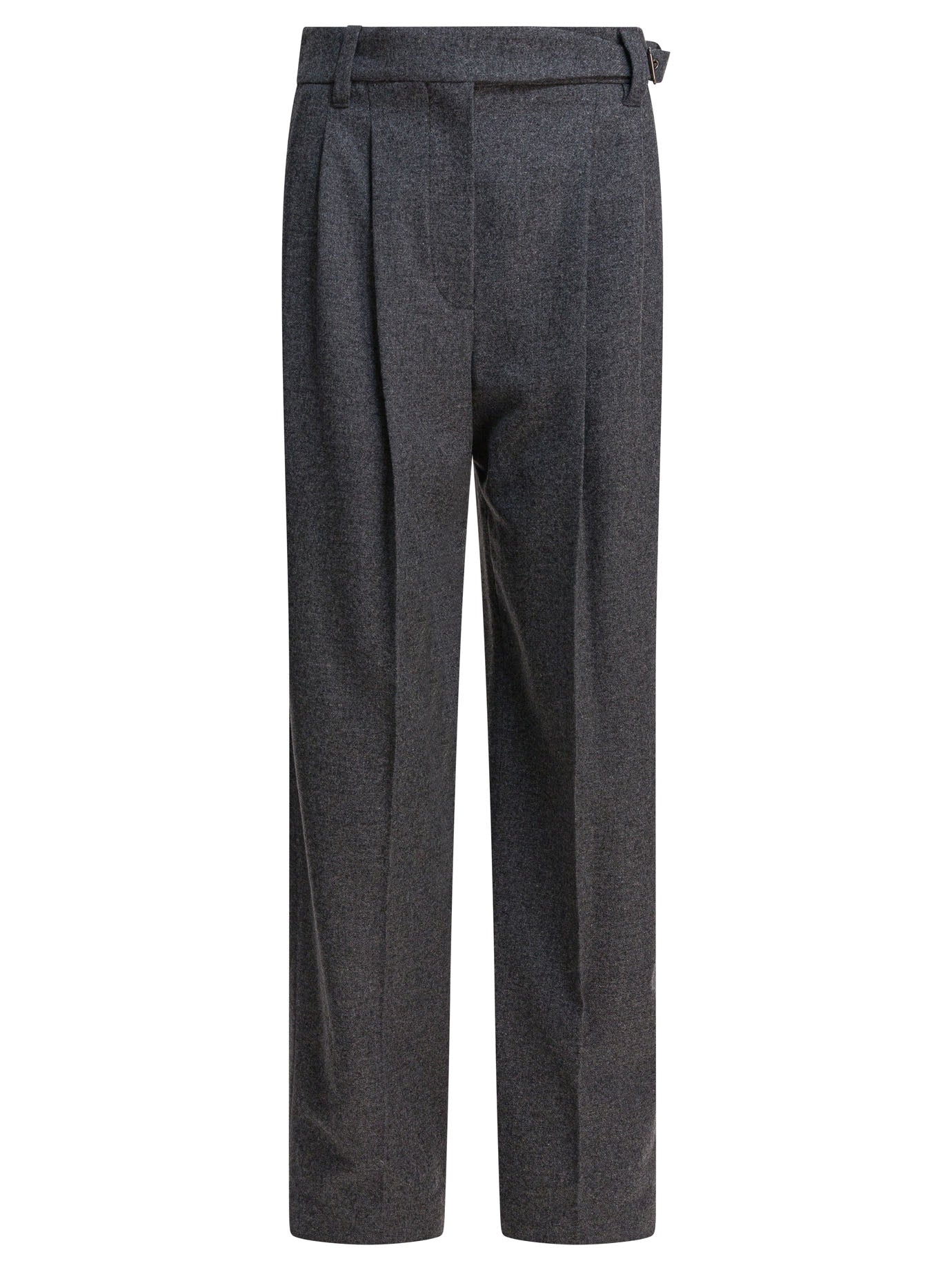 BRUNELLO CUCINELLI Women's Pleated Front Belted Wool Trousers