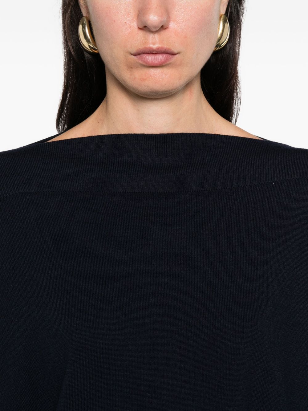 DANIELA GREGIS Boat Neck Sweater with Profiles