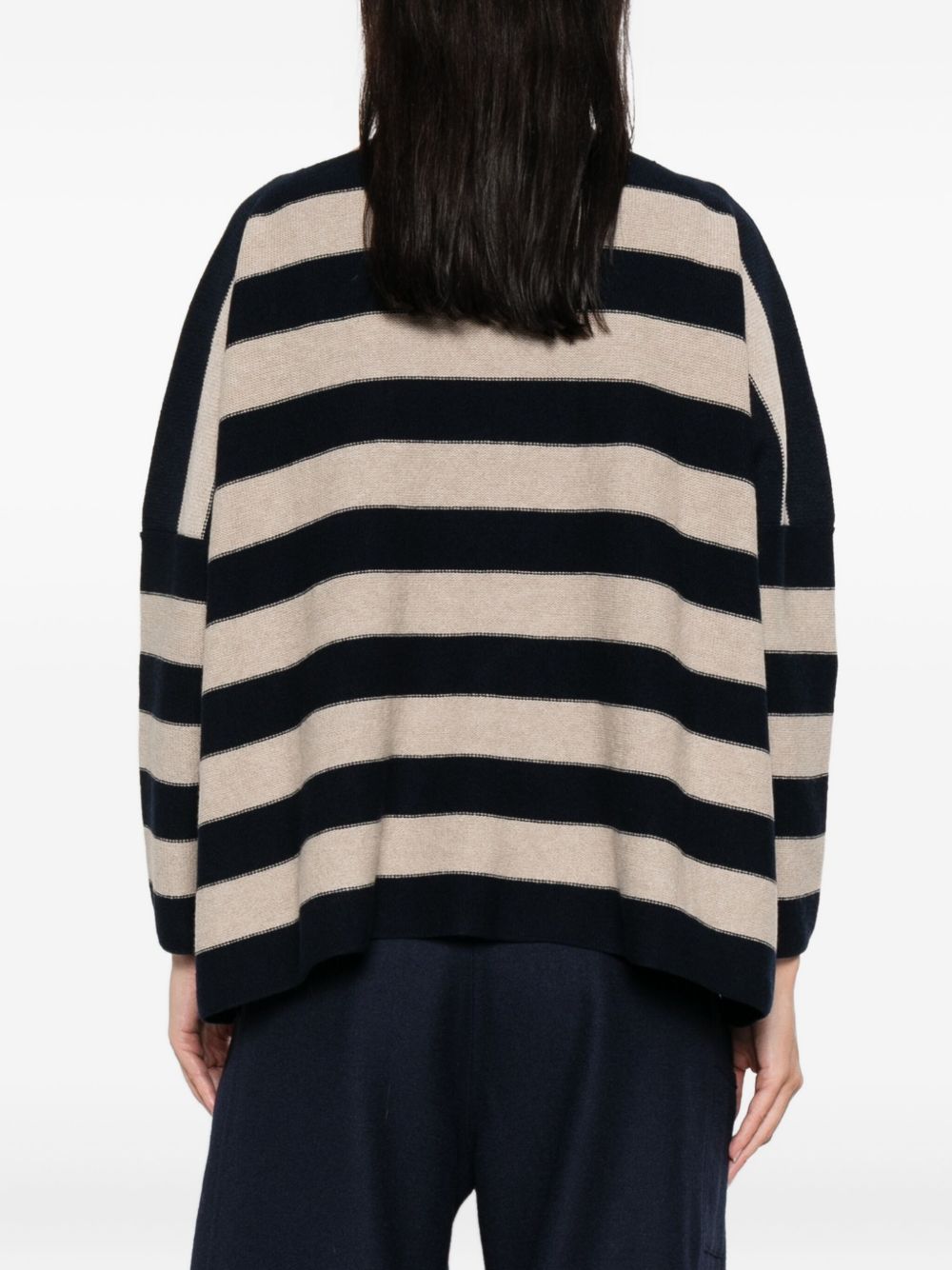 DANIELA GREGIS Women's Horizontal Striped Wool Boat-Neck Sweater