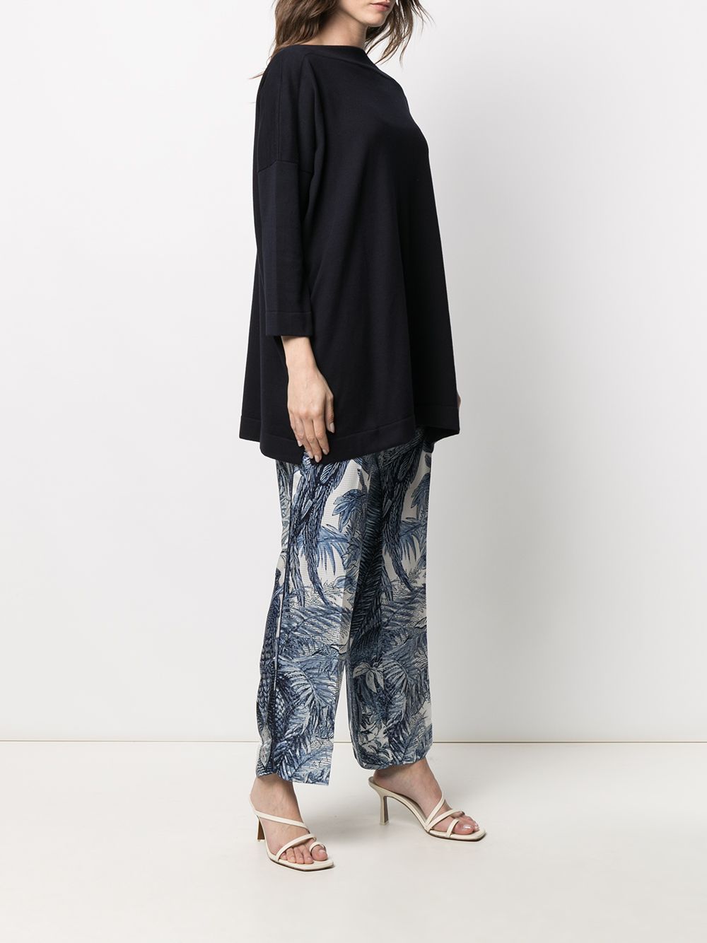 DANIELA GREGIS Cotton Boat-Neck Sweater with Flared Design - Women's