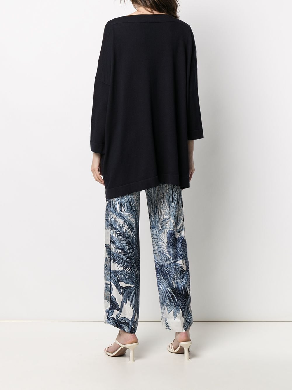 DANIELA GREGIS Cotton Boat-Neck Sweater with Flared Design - Women's