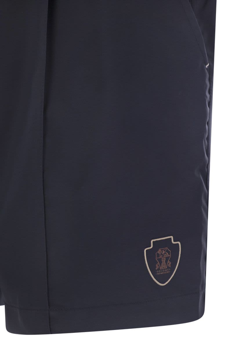 BRUNELLO CUCINELLI Men's Bermuda Shorts in Technical Fabric with Darts