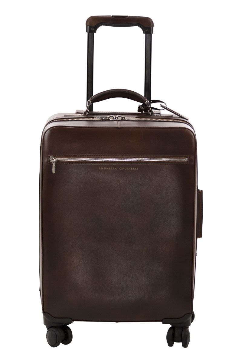 BRUNELLO CUCINELLI Elegant Calfskin Trolley Bag - 38x56x23 cm