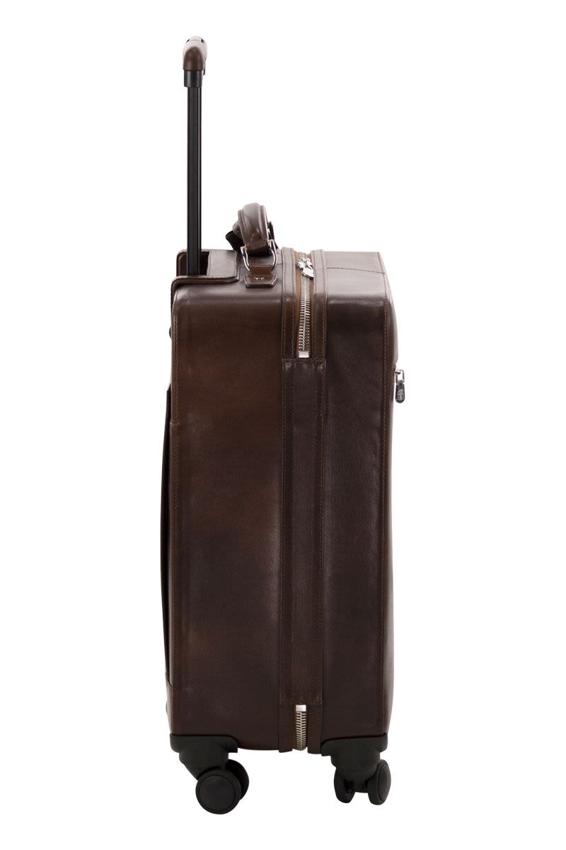 BRUNELLO CUCINELLI Elegant Calfskin Trolley Bag - 38x56x23 cm