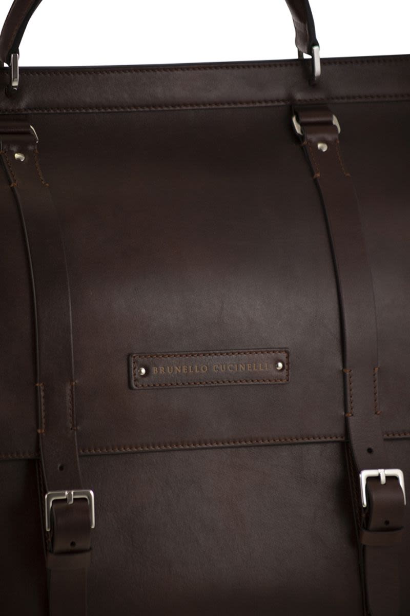 BRUNELLO CUCINELLI Casual Calfskin Briefcase - 47 x 41.5 x 19 cm