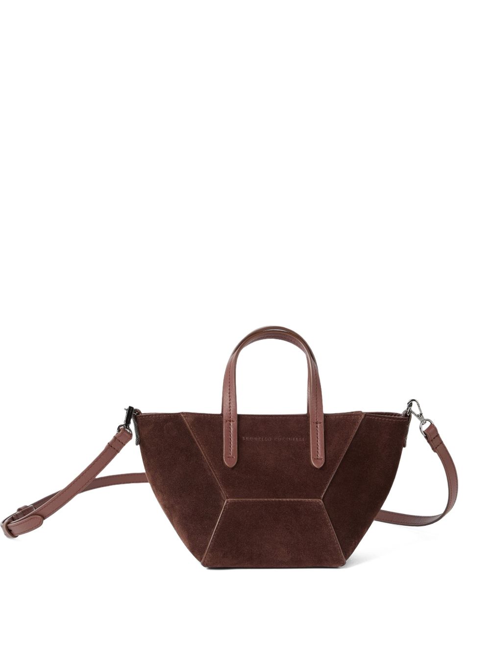 BRUNELLO CUCINELLI Leather Shopping Handbag with Magnetic Fastening and Adjustable Strap