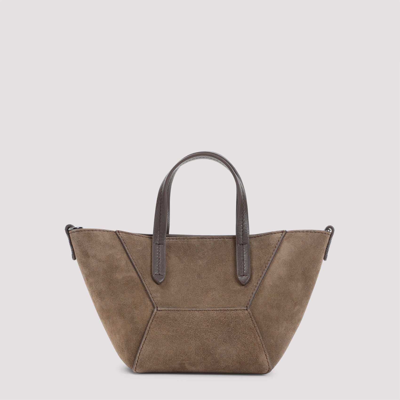 BRUNELLO CUCINELLI Leather Shopping Handbag with Adjustable Strap