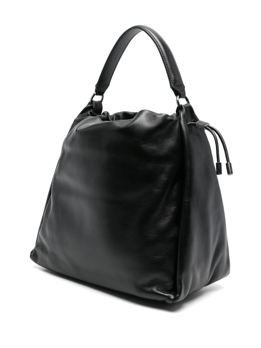 BRUNELLO CUCINELLI Soft Leather Bucket Handbag with Adjustable Strap