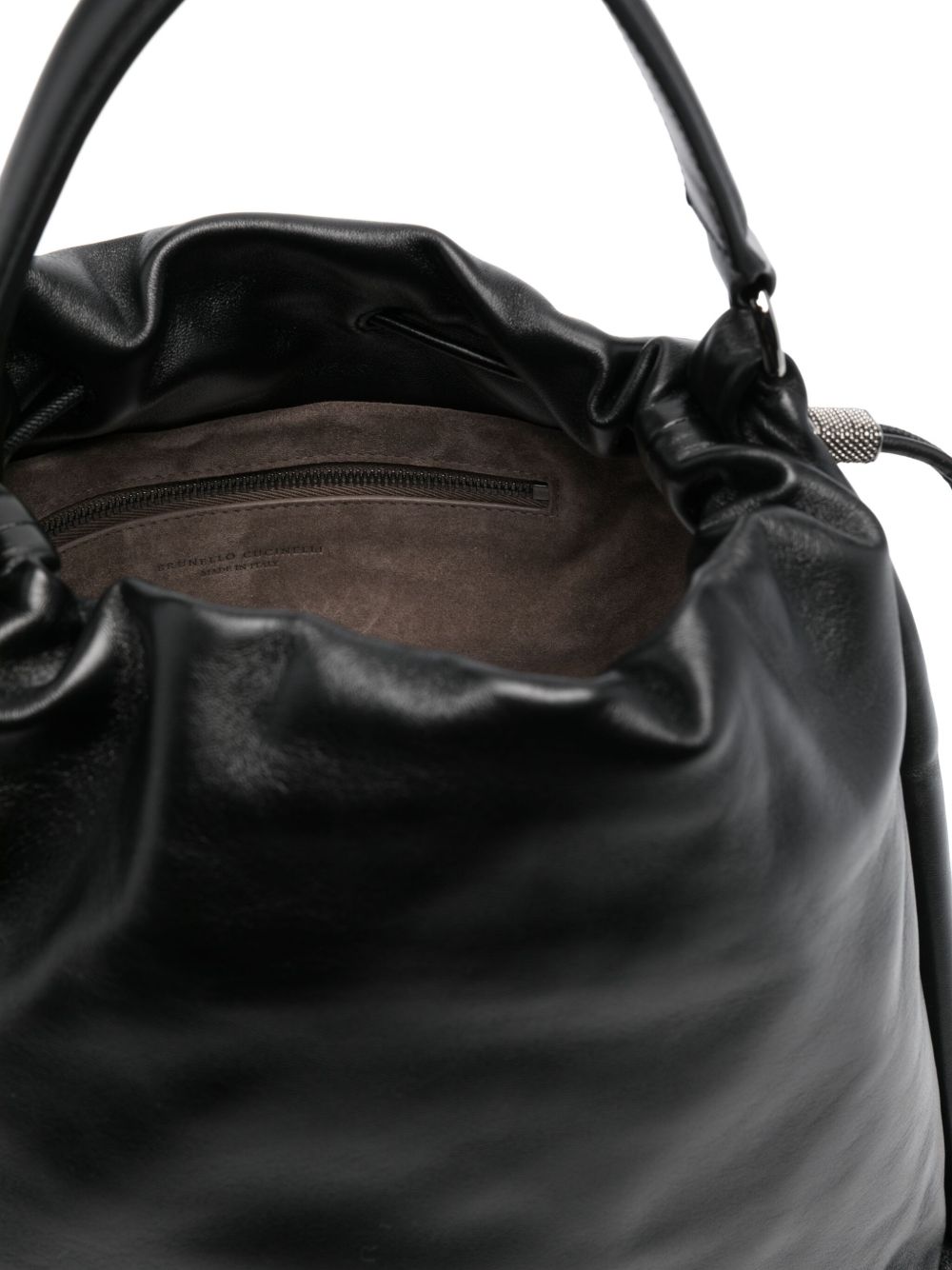 BRUNELLO CUCINELLI Soft Leather Bucket Handbag with Adjustable Strap