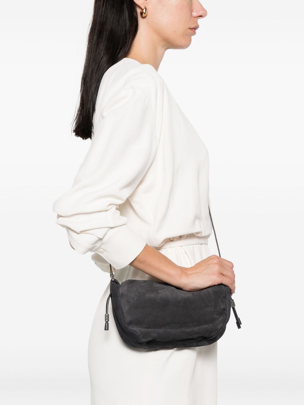 BRUNELLO CUCINELLI Mini Crossbody Handbag with Drawstring Closure