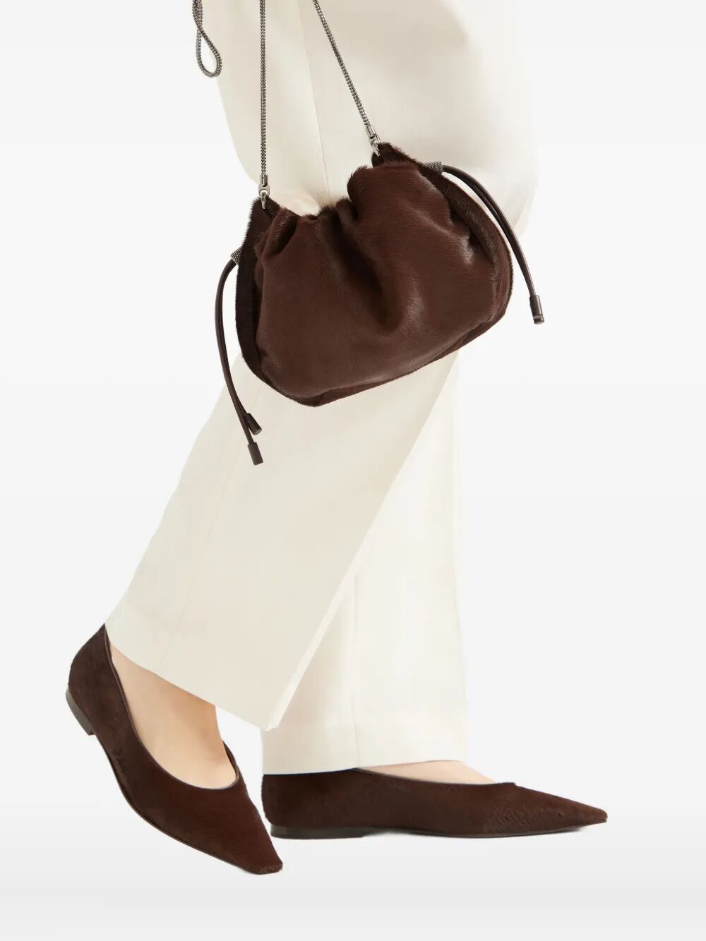 BRUNELLO CUCINELLI Mellow Mini Bucket Handbag - 26x14x6.5 cm