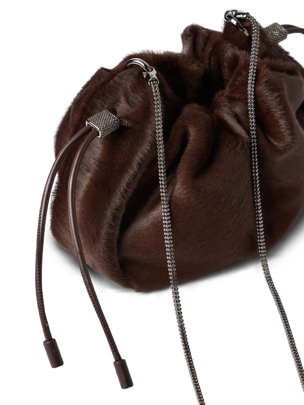 BRUNELLO CUCINELLI Mellow Mini Bucket Handbag - 26x14x6.5 cm