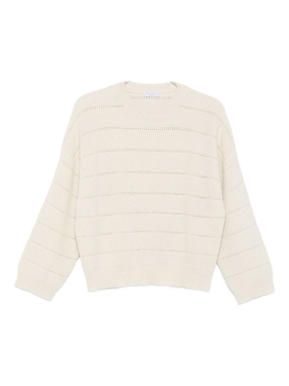 BRUNELLO CUCINELLI Elegant Open Knit Striped Jumper for Women