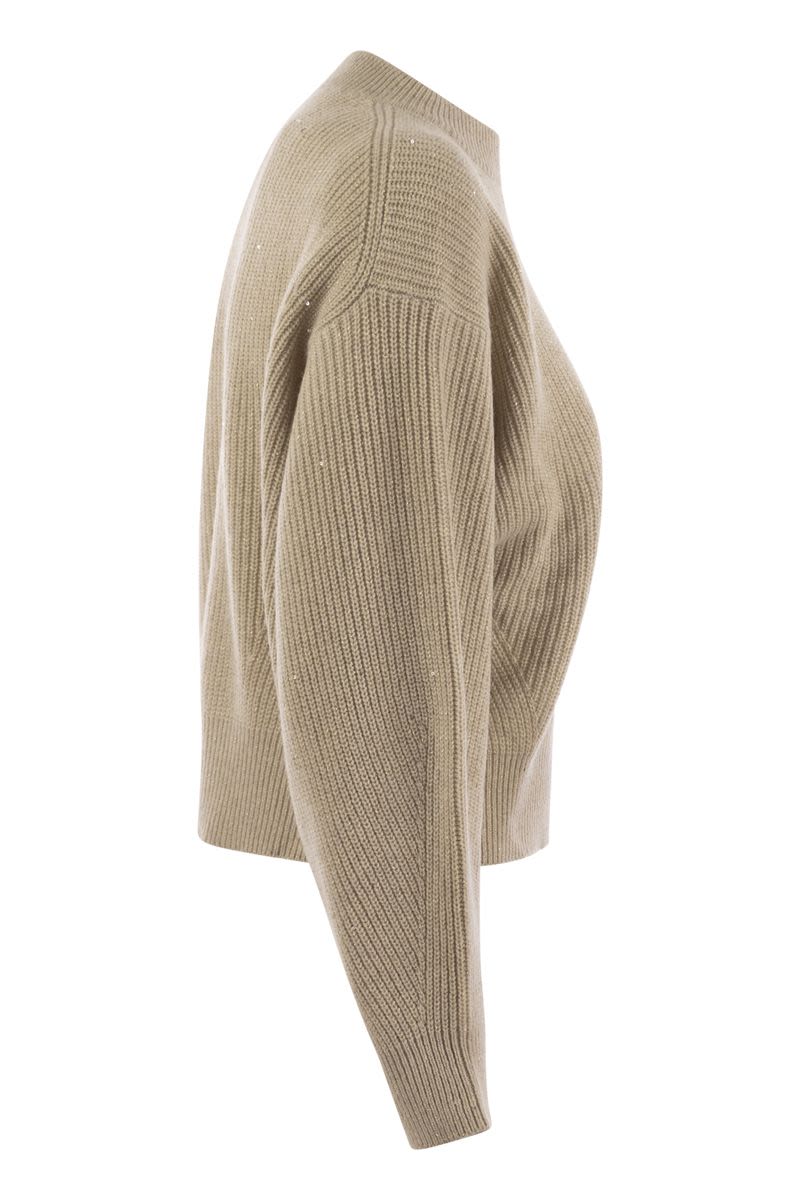 BRUNELLO CUCINELLI Dazzling Ribbed Cashmere and Wool Sweater