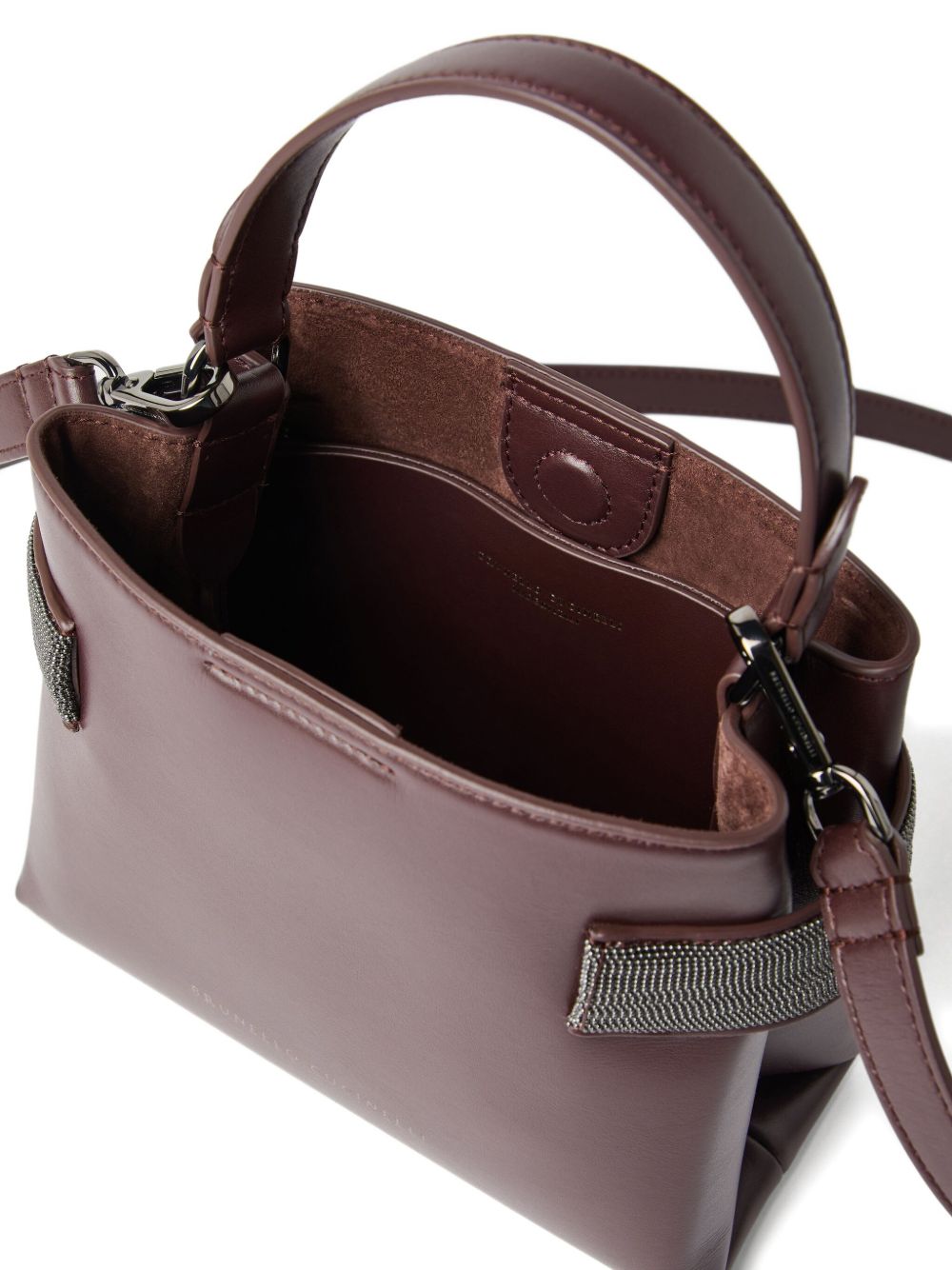 BRUNELLO CUCINELLI Mini Leather Handbag with Detachable Strap